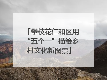 攀枝花仁和区用“五个一”描绘乡村文化新图景