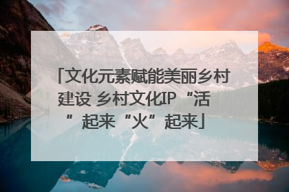 文化元素赋能美丽乡村建设 乡村文化IP“活”起来“火”起来