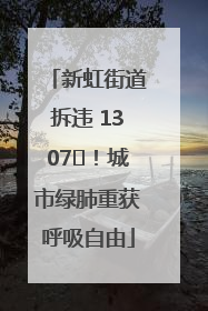 新虹街道拆违 1307㎡！城市绿肺重获呼吸自由