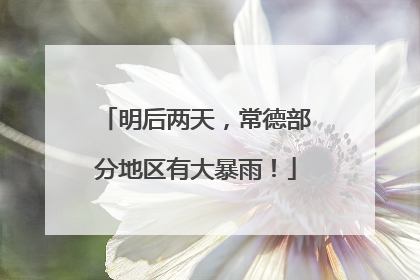 明后两天，常德部分地区有大暴雨！