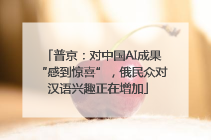 普京：对中国AI成果“感到惊喜”，俄民众对汉语兴趣正在增加