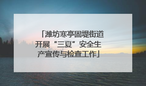 潍坊寒亭固堤街道开展“三夏”安全生产宣传与检查工作