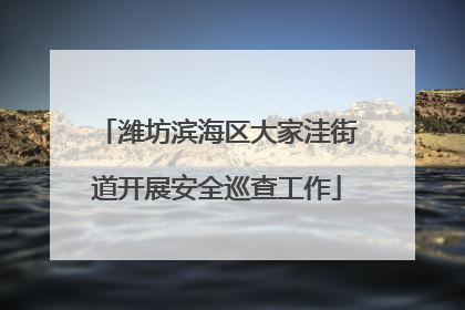 潍坊滨海区大家洼街道开展安全巡查工作