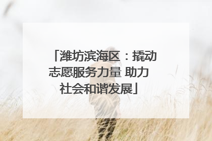 潍坊滨海区：撬动志愿服务力量 助力社会和谐发展