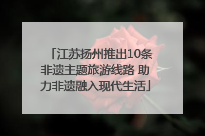 江苏扬州推出10条非遗主题旅游线路 助力非遗融入现代生活