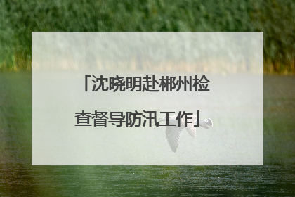 沈晓明赴郴州检查督导防汛工作