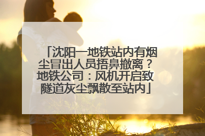 沈阳一地铁站内有烟尘冒出人员捂鼻撤离？地铁公司：风机开启致隧道灰尘飘散至站内