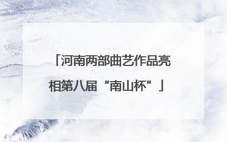 河南两部曲艺作品亮相第八届“南山杯”