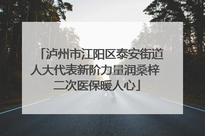 泸州市江阳区泰安街道人大代表新阶力量润桑梓 二次医保暖人心