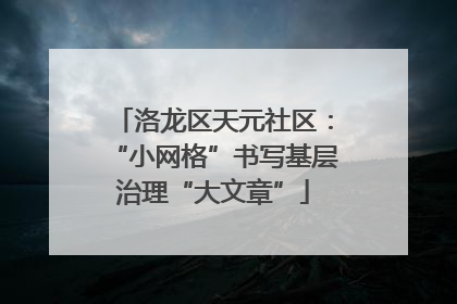 洛龙区天元社区：“小网格”书写基层治理“大文章”