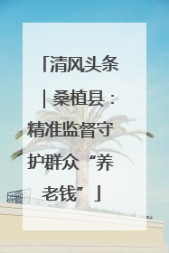 清风头条｜桑植县：精准监督守护群众“养老钱”