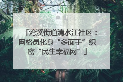 湾溪街道清水江社区：网格员化身“多面手”织密“民生幸福网”