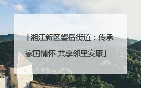 湘江新区望岳街道：传承家国情怀 共享邻里安康