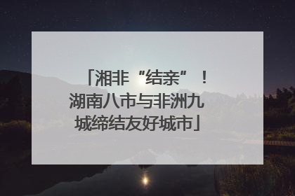 湘非“结亲”！湖南八市与非洲九城缔结友好城市