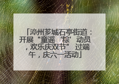 漳州芗城石亭街道：开展“童谣‘粽’动员，欢乐庆双节” 过端午，庆六一活动