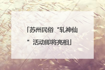 苏州民俗“轧神仙”活动即将亮相