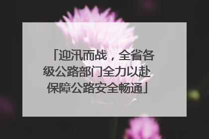 迎汛而战，全省各级公路部门全力以赴保障公路安全畅通