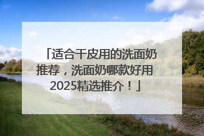 适合干皮用的洗面奶推荐，洗面奶哪款好用2025精选推介！
