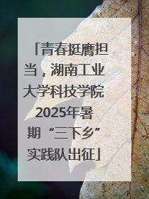 青春挺膺担当，湖南工业大学科技学院2025年暑期“三下乡”实践队出征