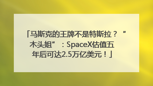 马斯克的王牌不是特斯拉？“木头姐”：SpaceX估值五年后可达2.5万亿美元！