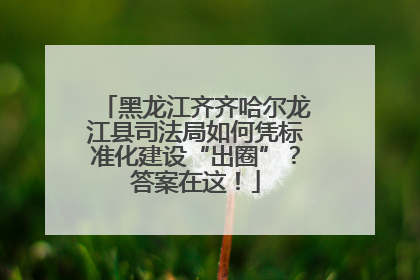 黑龙江齐齐哈尔龙江县司法局如何凭标准化建设“出圈”？答案在这！