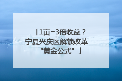 1亩=3倍收益？宁夏兴庆区解锁改革“黄金公式”