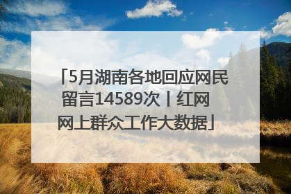 5月湖南各地回应网民留言14589次丨红网网上群众工作大数据