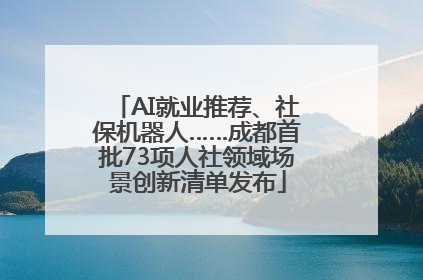 AI就业推荐、社保机器人……成都首批73项人社领域场景创新清单发布